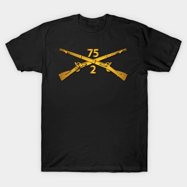 2nd Bn - 75th Infantry Regiment (Ranger) Branch wo Txt T-Shirt by twix123844